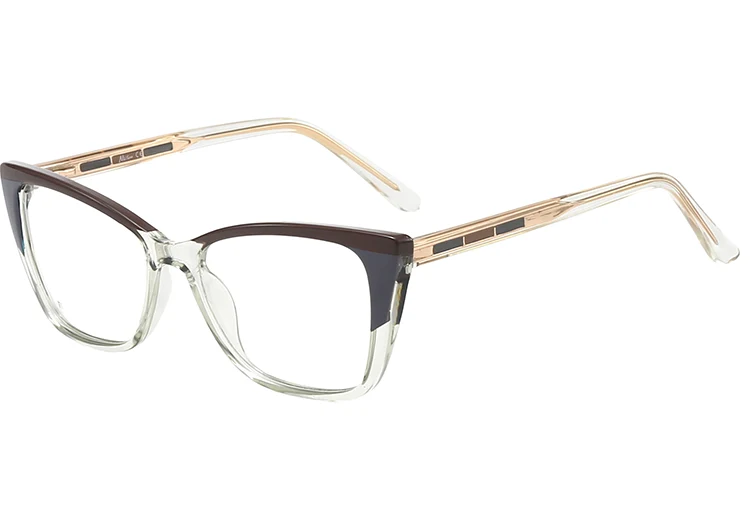 Linear Grid Pattern Colored Core Wire Temple Glasses