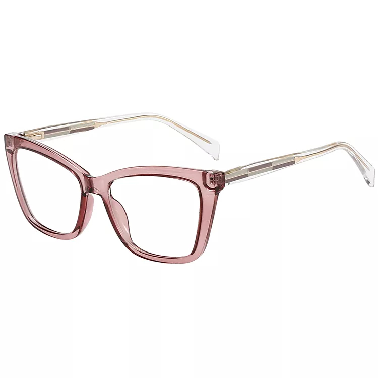 Geometric Color-Block Inlay Colored Core Wire Temple Glasses