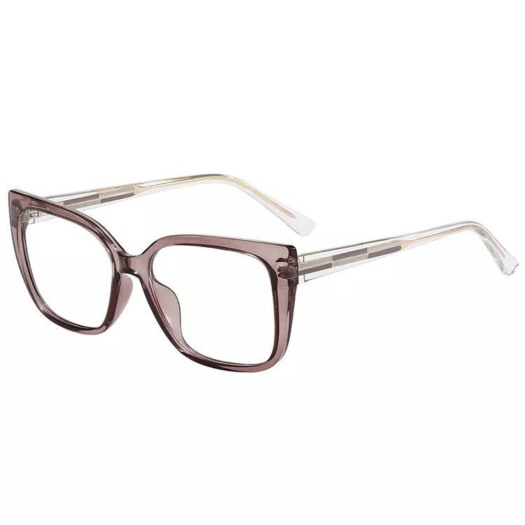 Geometric Color-Block Inlay Colored Core Wire Temple Glasses