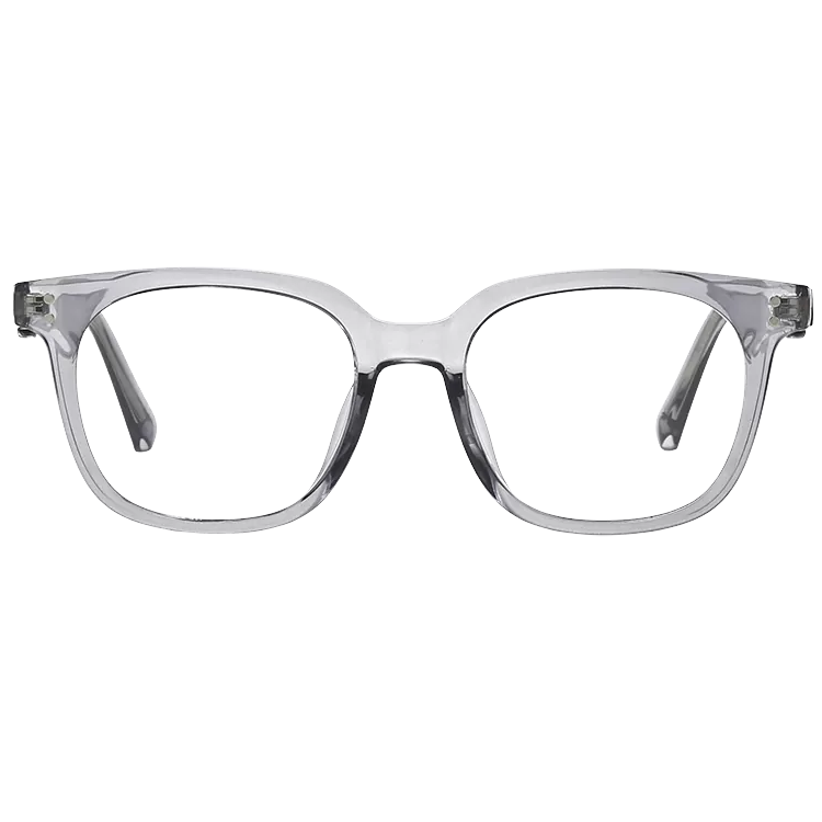 TR90 Transparent Square Striped Rivets Fashion Glasses Frame