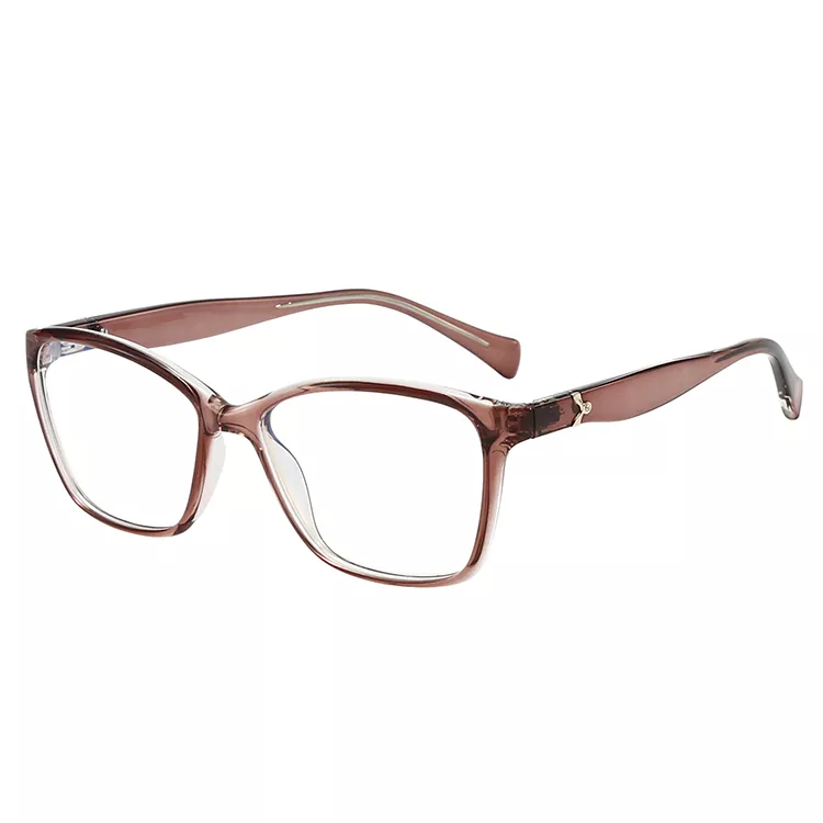 TR90 Cat Eye Wavy Temple Transparente, elegante Brille